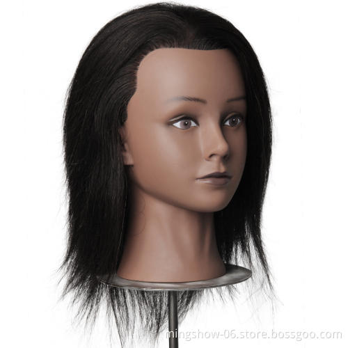 100% real hair black mannequin head with human hair on sale